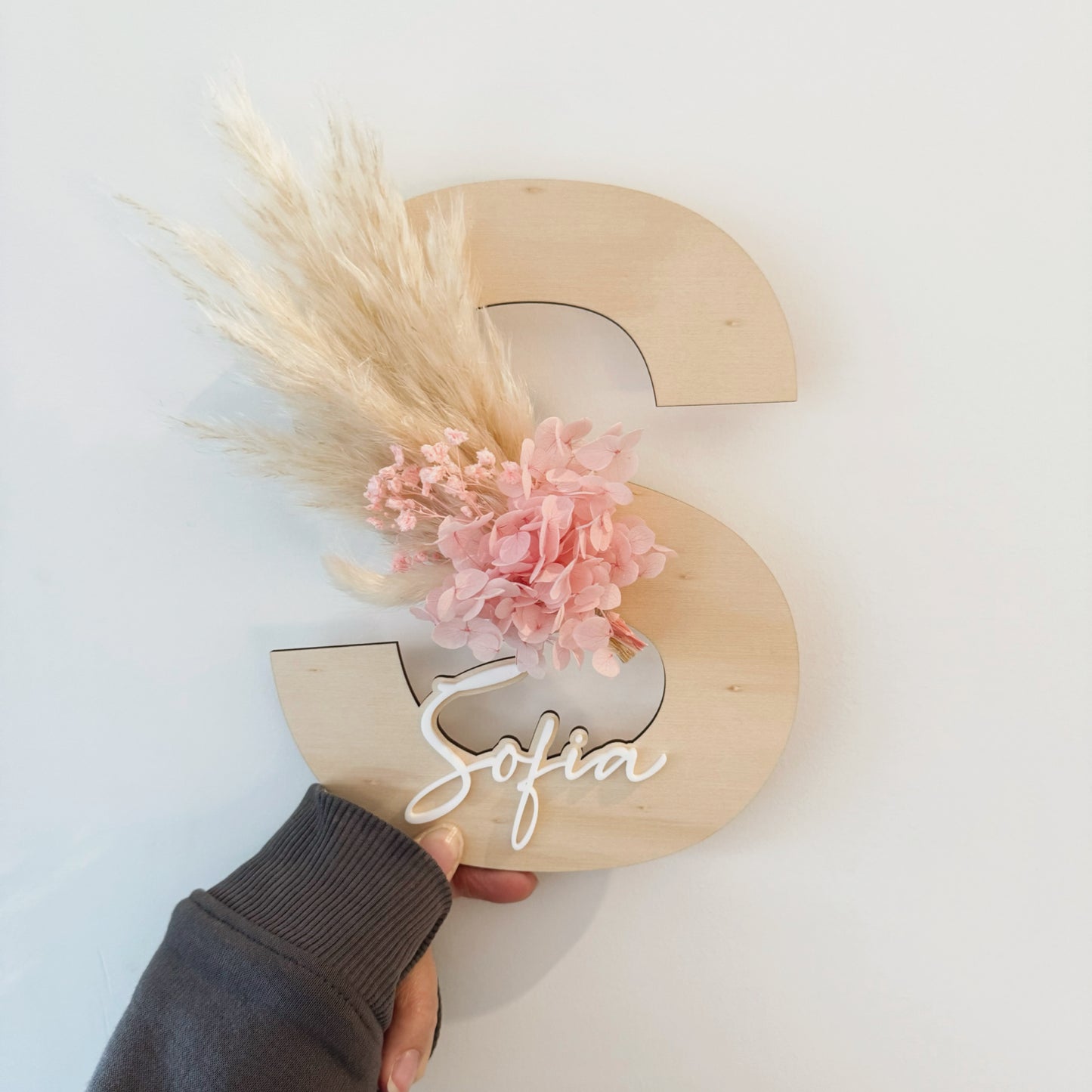 Large 30cm dried floral letter