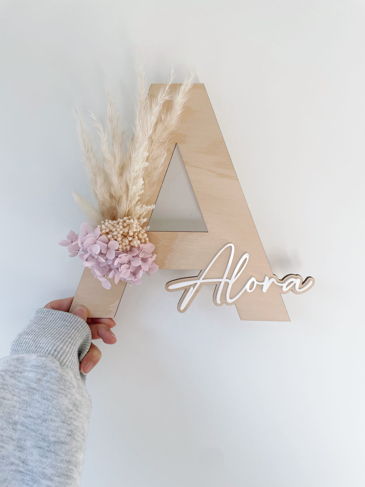 Large 30cm dried floral letter