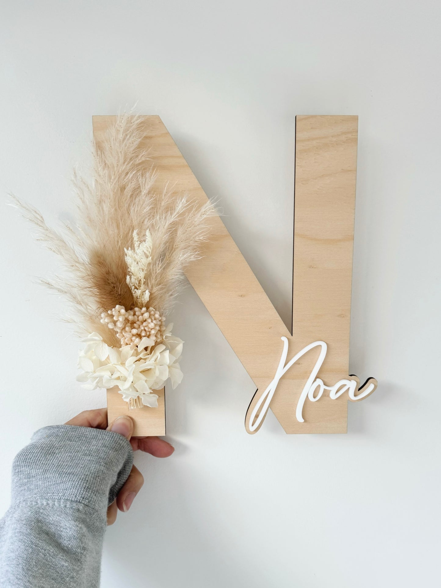 Large 30cm dried floral letter