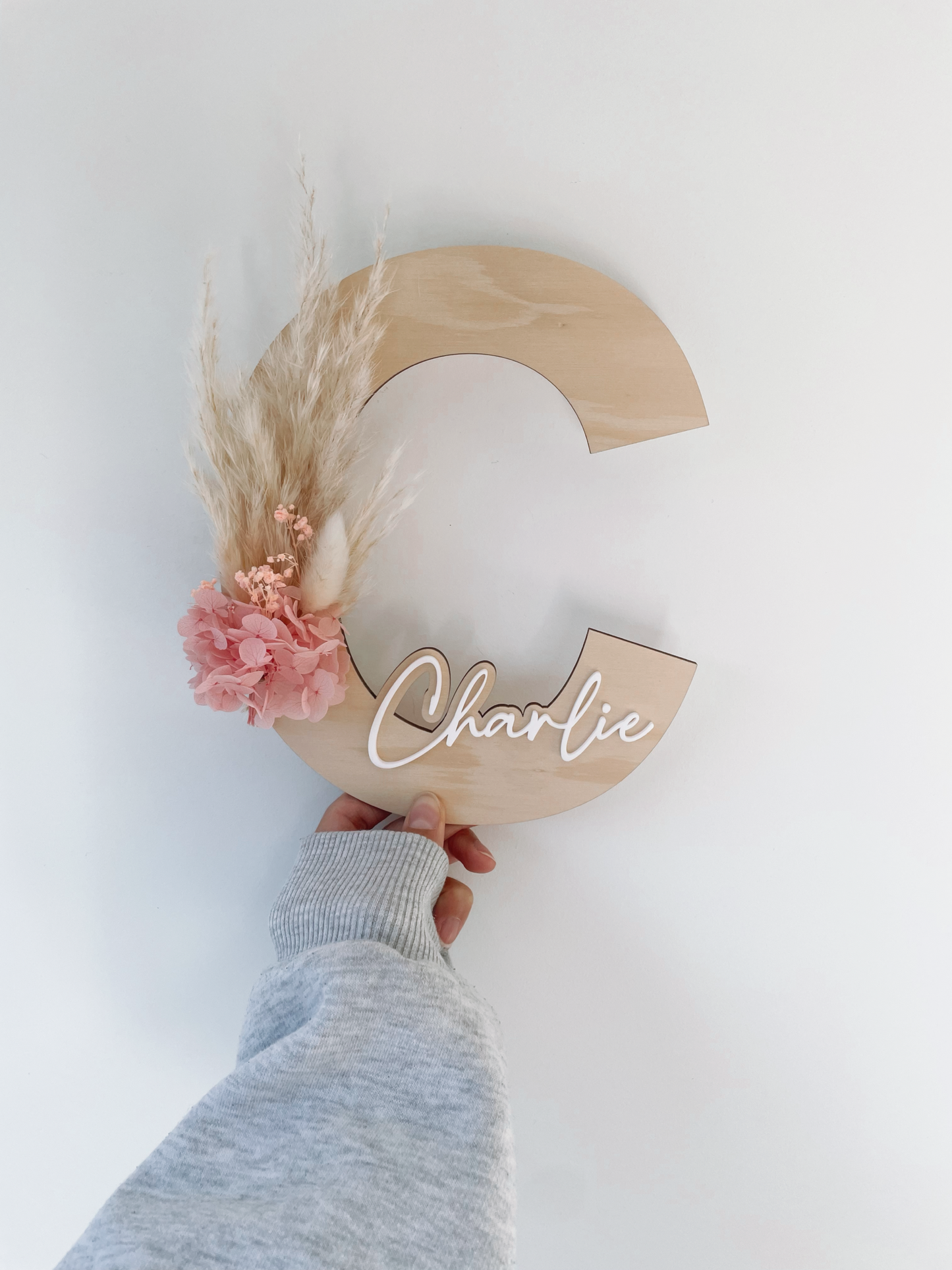 Large 30cm dried floral letter