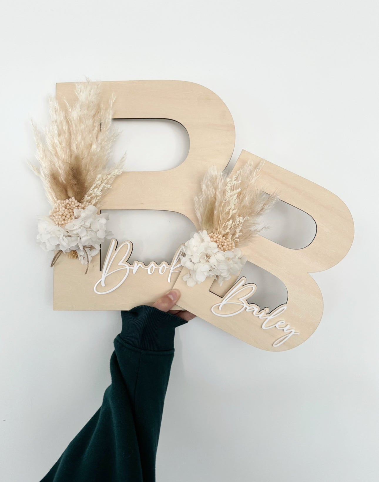 Large 30cm dried floral letter