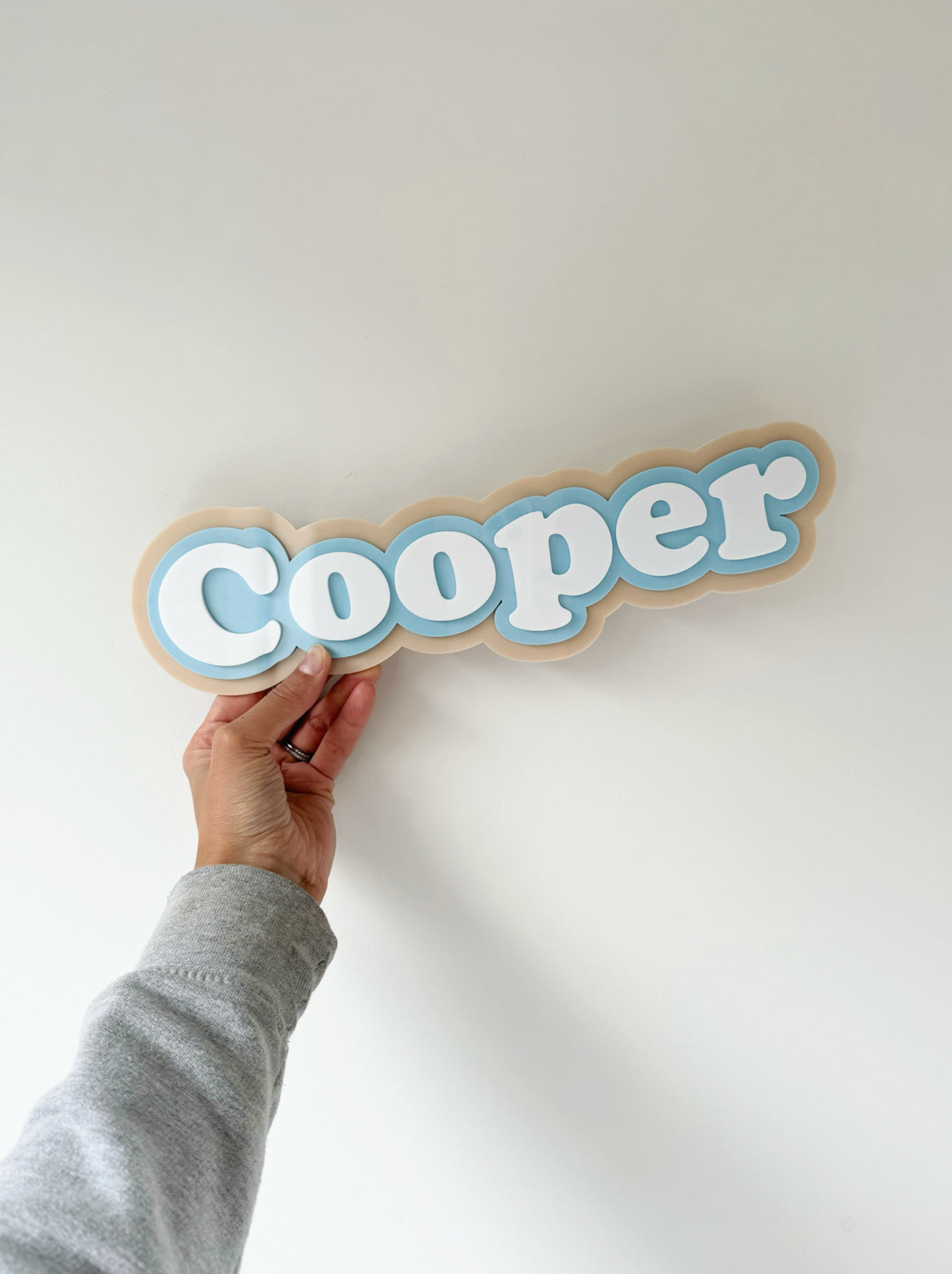 Triple layered acrylic sign