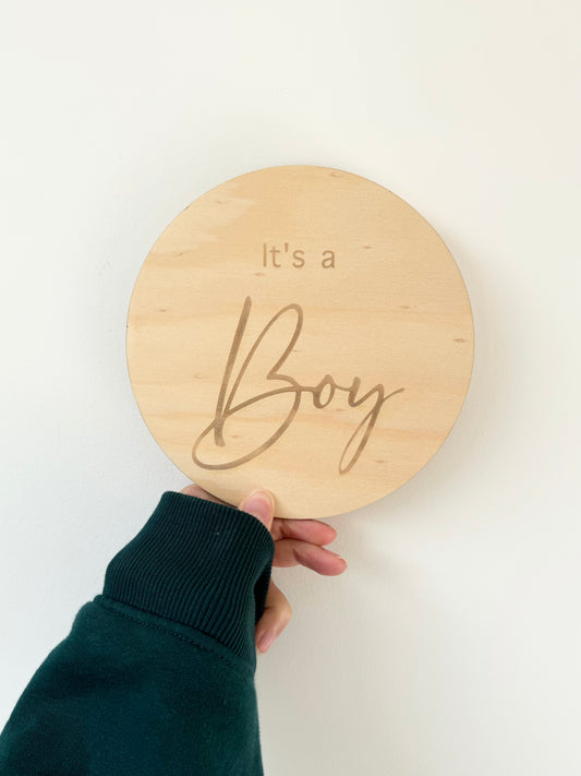 Double-sided gender reveal plaques