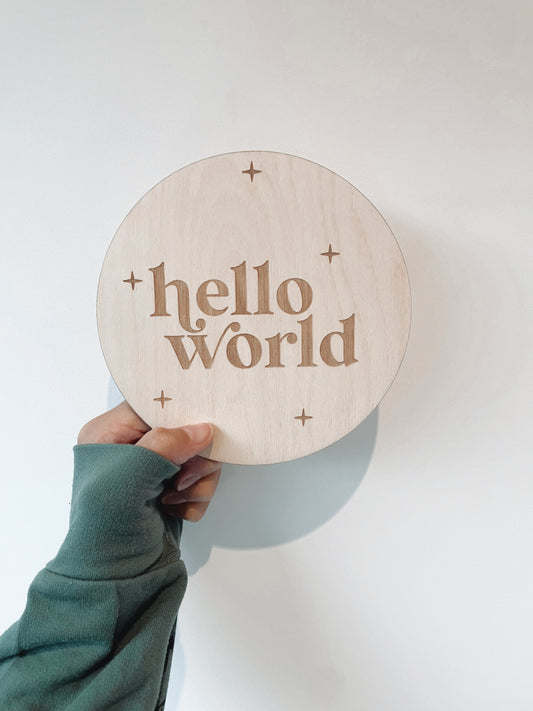 Hello World plaque