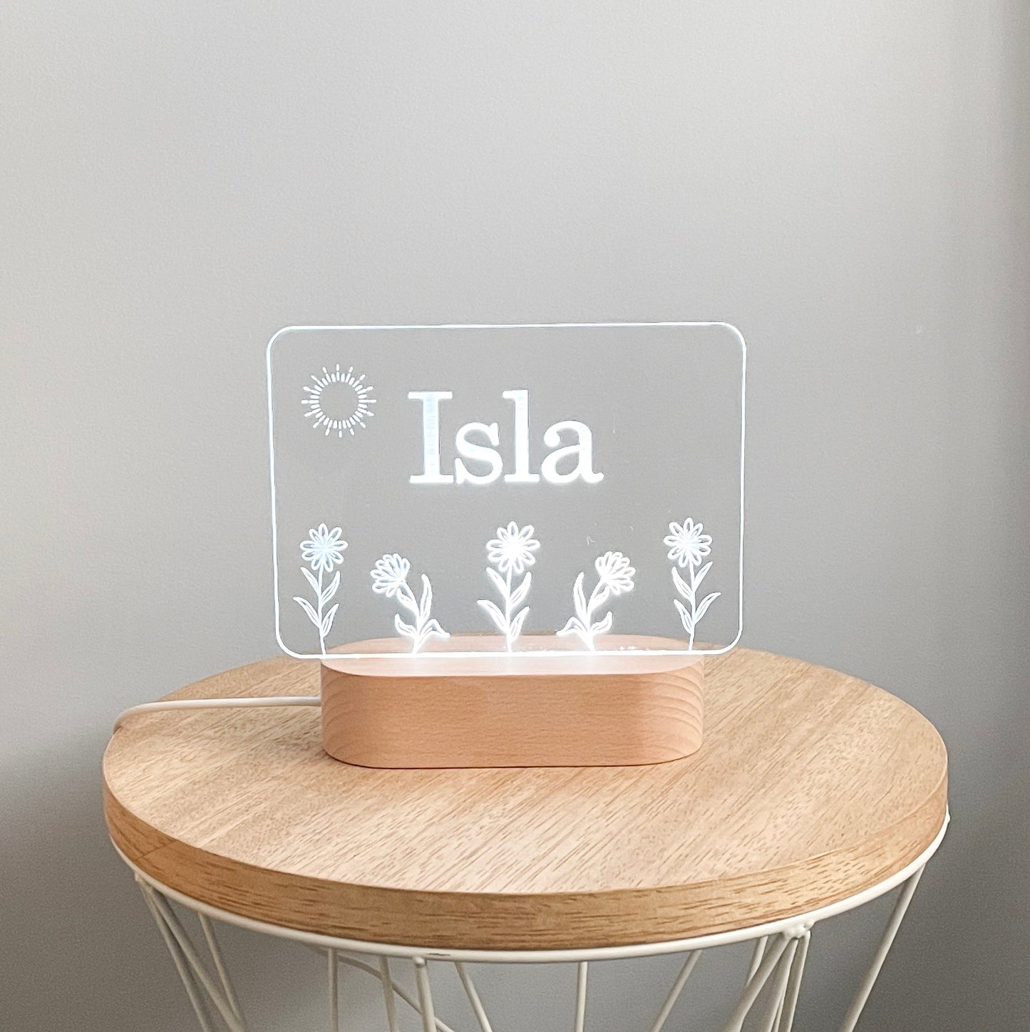 Personalised night light - Flowers