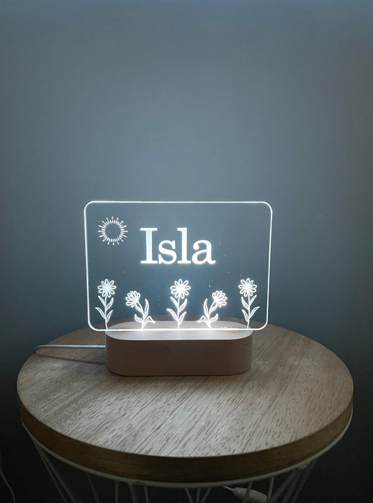 Personalised night light - Flowers