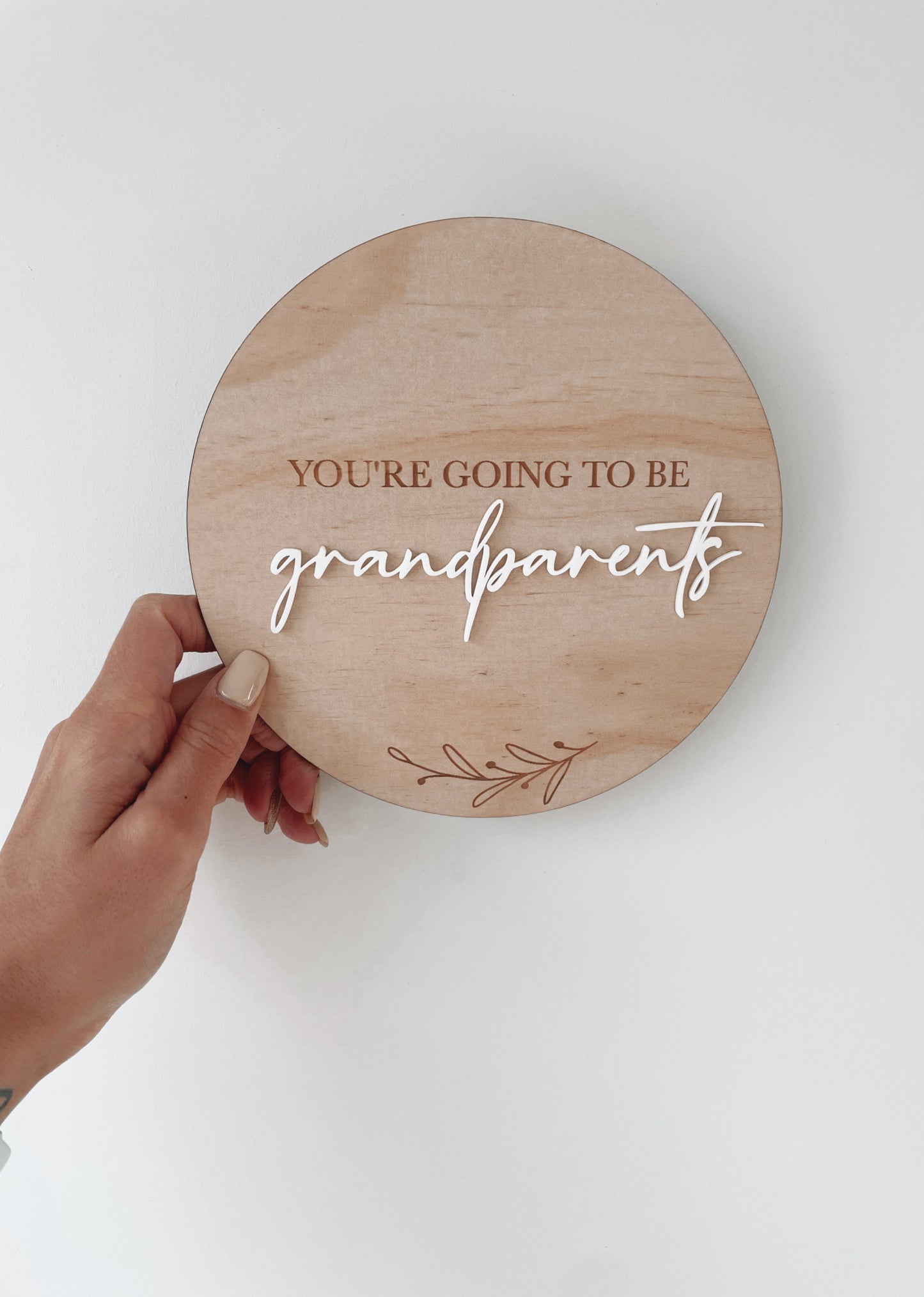 Grandparent pregnancy announcement plaque