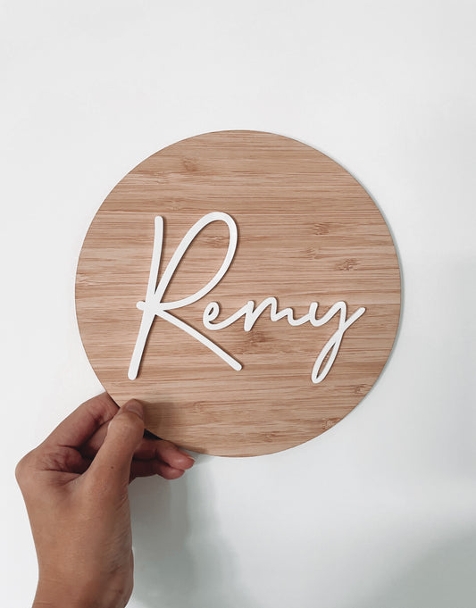 Bamboo name sign